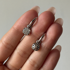 L'Aigle Georgian Drop Earrings in white gold - Vintage inspired diamond earrings